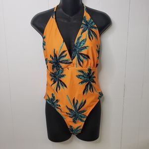 SHEIN HALTER TIE ONE-PIECE SWIMSUIT SIZE LARGE